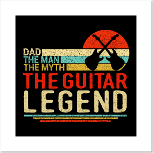 Vintage Dad The Man The Myth The Guitar Legend Posters and Art